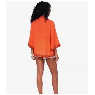 KIMONO Façon veste été courte manches 3/4 - orange