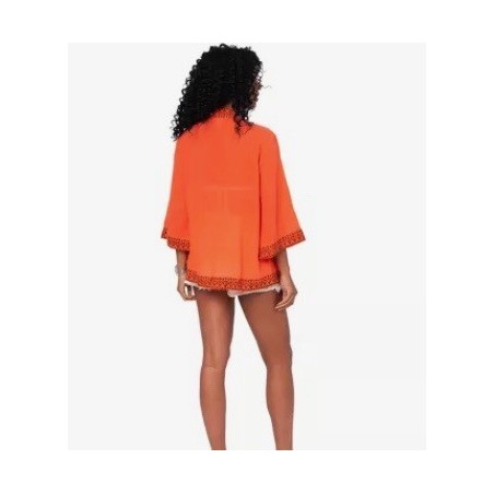 KIMONO Façon veste été courte manches 3/4 - orange