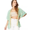 KIMONO Façon veste été courte manches courtes (crème, vert, or)