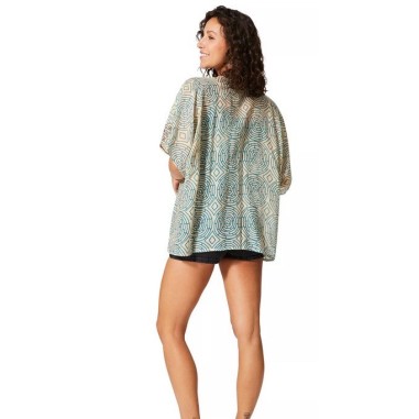 KIMONO Façon veste été courte manches courtes (crème, pétrole, noir, or)
