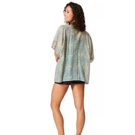 KIMONO Façon veste été courte manches courtes (crème, pétrole, noir, or)