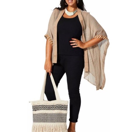 KIMONO d'été mi-long manches 3/4 - beige