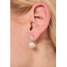 Boucles d'oreilles en acier inoxydable dorée - Perle et strass