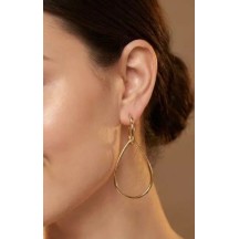 Boucles d'oreilles en acier inoxydable dorée - créole goutte 2