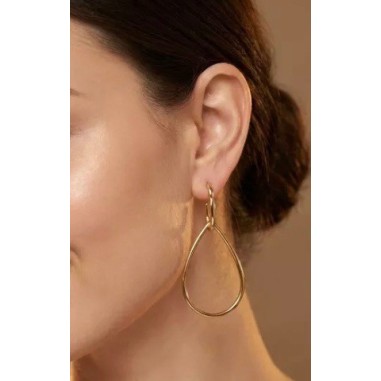 Boucles d'oreilles en acier inoxydable dorée - créole goutte