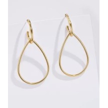 Boucles d'oreilles en acier inoxydable dorée - créole goutte