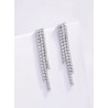 Boucles d'oreilles en acier inoxydable Argent- pluie strassée