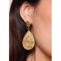 Boucles d'oreilles en acier inoxydable dorée - ovale pleine