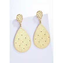 Boucles d'oreilles en acier inoxydable dorée - ovale pleine 2