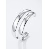 Bracelet jonc double en acier inoxydable argent