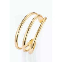 Bracelet jonc double en acier inoxydable argent
