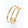 Bracelet jonc double en acier inoxydable argent