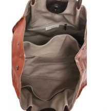 Sac en cuir brillant ETHEL coloris étain 2