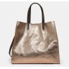 Sac en cuir brillant NAOMIE coloris étain