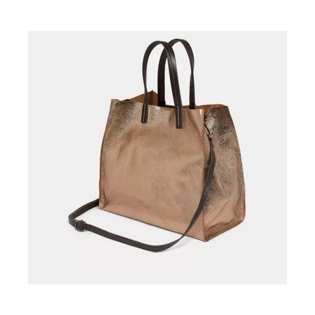 Sac en cuir brillant NAOMIE coloris étain