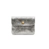 Porte monnaie en cuir LUCE coloris argent