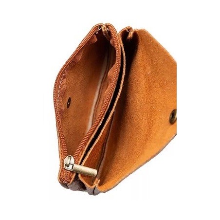 Porte monnaie en cuir KEREN coloris bronze