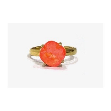 Bague MOZIE acier inoxydable Doré et crystal ajustable