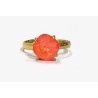 Bague MOZIE acier inoxydable Doré et crystal ajustable