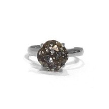 Bague MOZIE acier inoxydable Argenté et crystal ajustable 2