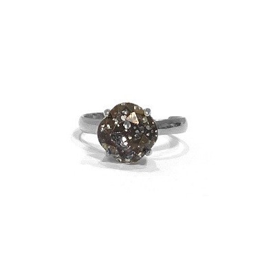 Bague MOZIE acier inoxydable Argenté et crystal ajustable