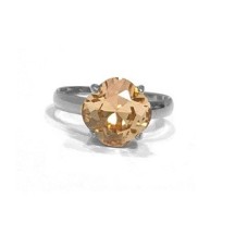 Bague MOZIE acier inoxydable Argenté et crystal ajustable