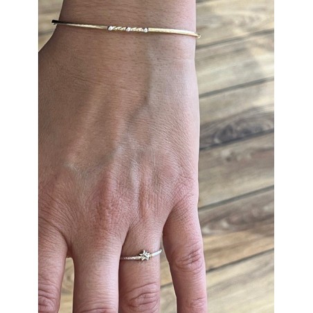 Bague Star en argent 925 et Or laminé (gold filed) ajustable