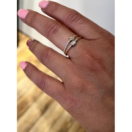 Bague Star en argent 925 et Or laminé (gold filed) ajustable