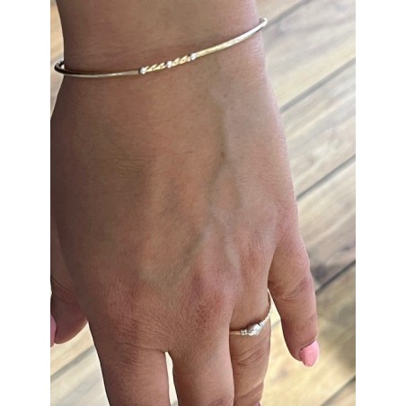 Bague Pearl Or laminé (gold filed) et argent 925 ajustable