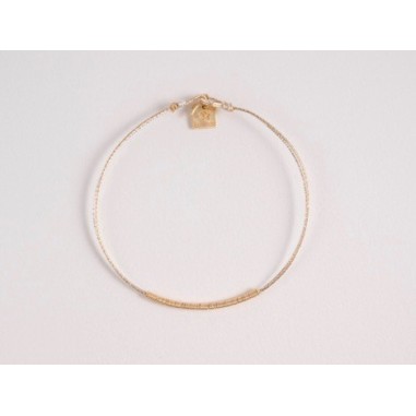 Jonc Sabrina Or laminé (gold filed) et argent 925 ajustable de la marque LOUMAE