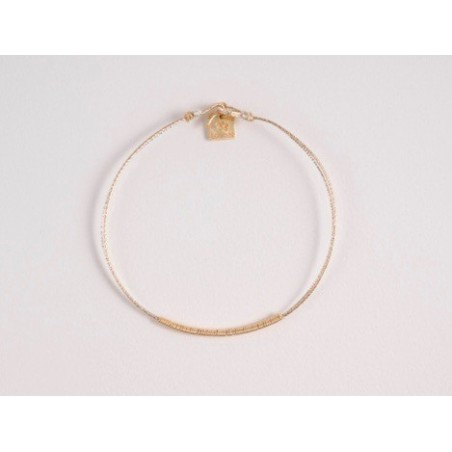 Jonc Sabrina Or laminé (gold filed) et argent 925 ajustable de la marque LOUMAE