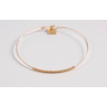 Jonc Sabrina Or laminé (gold filed) et argent 925 ajustable de la marque LOUMAE 2