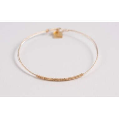 Jonc Sabrina Or laminé (gold filed) et argent 925 ajustable de la marque LOUMAE