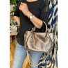 Sac en cuir Clelia coloris étain