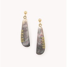Boucles d'oreilles CALLIOPE Nacre grise de la Marque Nature Bijoux