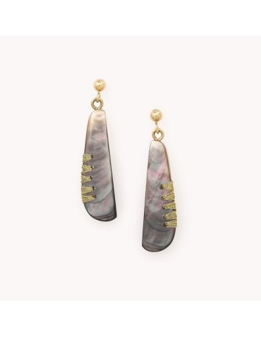 Boucles d'oreilles CALLIOPE Nacre grise de la Marque Nature Bijoux