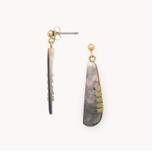 Boucles d'oreilles CALLIOPE Nacre grise de la Marque Nature Bijoux 2