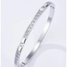 Bracelet Jonc en acier inoxydable argent et strass