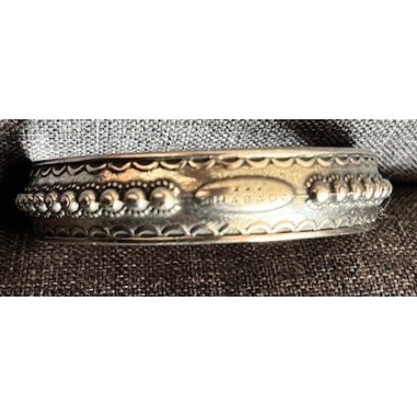 Jonc Large Festone argenté