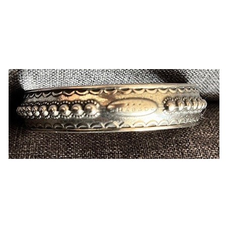 Jonc Large Festone argenté