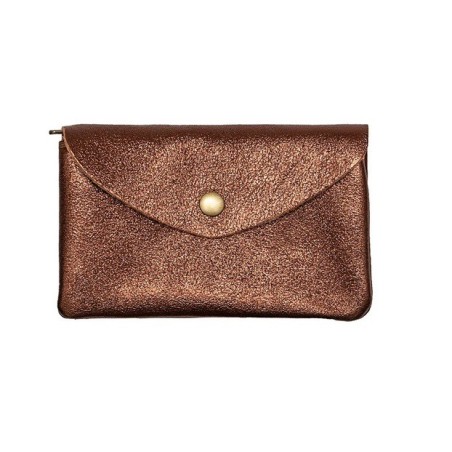 Porte monnaie en cuir KEREN coloris bronze