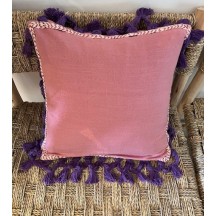 Housse coussin "TINOS" Coton flammé et coton Fin