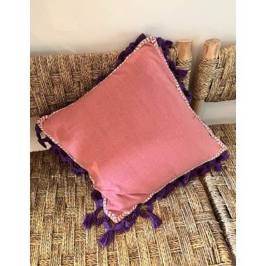 Housse coussin "TINOS" Coton flammé et coton Fin