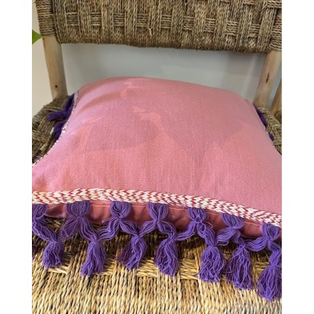 Housse coussin "TINOS" Coton flammé et coton Fin