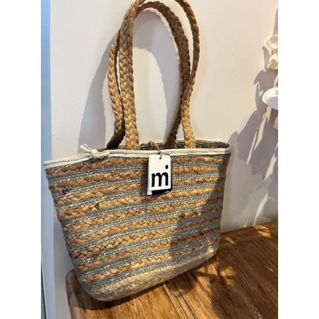 Panier "Basis" Jute/Jonc de mer Fin : naturel