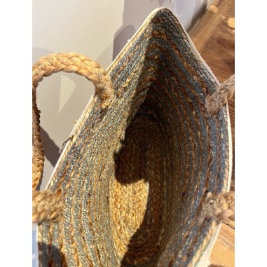 Panier "Basis" Jute/Jonc de mer Fin : naturel