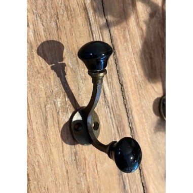 Patère en fer porte-manteau Noire
