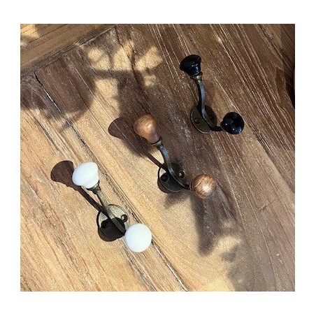 Patère en fer porte-manteau Noire