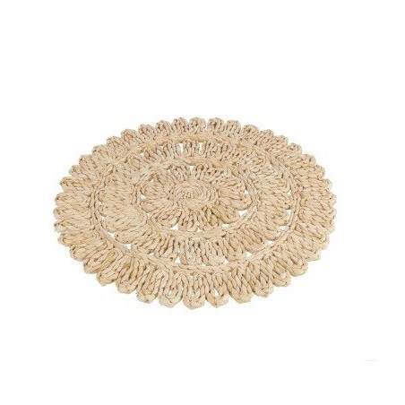 Ensemble de 4 Set Table Rond Fleur + Cercle  38x38x2cm