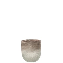 Photophore SCAVO VERRE GRIS L (12.5x12.5x15cm)